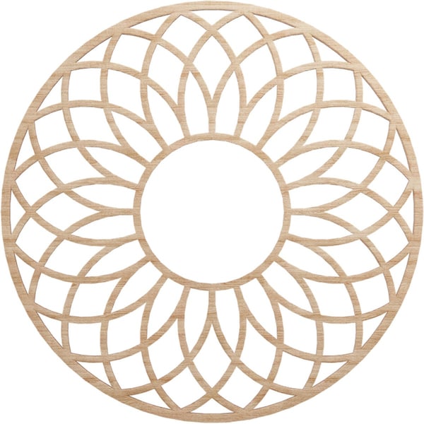 Ekena Millwork Cannes Wood Fretwork Pierced Ceiling Medallion, Alder, 28"OD x 9 5/8"ID x 1/4"T CMWP28X28X0250CNAL - main